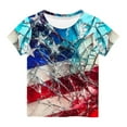 thumbnail image 4 of Frnrwgo Little Girl Tops Kids American Flag T-Shirt Boys Patriotic Short Sleeve Tees Summer Top Clothes Blue, Size 3-12 Years, 4 of 5