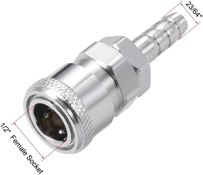 MKEUDQ-1/2" Female Quick Disconnect 8mm Barb Hose, Air Compressor Hose Fitting