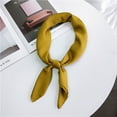 thumbnail image 4 of Xfvqtps Womens Silk Scarf Solid Color Elegant Professional Fashion Versatile Multi Functional Smooth Soft Breathable Spring and Summer Square Scarf Gold, 4 of 4