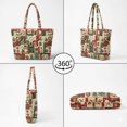 thumbnail image 4 of HUIACONG Vintage Christmas Patchwork Quilted Shoulder Tote Bag, Large Capacity Reinforced Stitching Handbag for Holiday Shopping, Travel, Daily Use with Roomy Inner Compartment, 4 of 7
