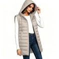 thumbnail image 4 of Yutgune Women's Long Hooded Puffer Vest Zip Up Sleeveless Jacket with Pockets Fall Winter, 4 of 7