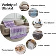 thumbnail image 6 of Flannel Fleece Throw Blanket Purple Gradient Stripes Dots Lightweight Soft Plush Blankets,Line Geometric Cozy Warm Throw Blanket for Couch Sofa Bed Car Office All Season Use 40x50in, 6 of 9