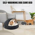thumbnail image 5 of Dog Bed for Small Dogs, Cozy Cat Cave Bed, Cat Beds for Indoor Cats Washable, Non-Slip Cat Beds, Calming Dog Bed with Hooded Cover, Dog Bed with Cover for Small Medium Pets(Dark Grey, 20×20 Inch), 5 of 7