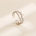 thumbnail image 5 of 925 Sterling Silver Cute Butterfly Daisy Flower Rings for Women 14K Gold Plated 2 Layered Colorful Opal CZ Floral Boho Stackable Statement Ring Jewelry Birthday Gifts to Daughter, 5 of 11