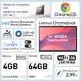 thumbnail image 2 of Lenovo Chrome 14" FHD+ Touchscreen Chromebook, MediaTek Kompanio 540, 4GB RAM, 64GB eMMC, Chrome OS, Blue, 2 of 7