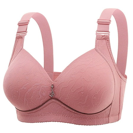 Weikingp Bras for Women  High Support Bras for Women Adjustable Strap Full Coverage Up Bras Comfortable No Underwire Wireless Bras Womens Underwear Plus Size Lingerie Clearance Pink 36