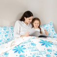 thumbnail image 4 of Homewish Merry Christmas Bedding Comforter Set 7-Piece for Female Men Teens,Blue White Snowflakes King Bedding Sets,Xmas Festival Ultra Soft Bed Sheets,Super Cozy Room Decor,Reversible, 4 of 8