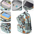 thumbnail image 4 of Football and Basketball Blue Pattern Backpack for School, Cute School Bag with Adjustable Shoulder Straps and Padded Back, 16.9"x12.6"x5.9", 4 of 5