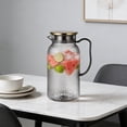 thumbnail image 3 of Bxaolu 1 Pack Plastic Pitcher 33.8 Oz, Clear Pitcher with Lid, 1 Liter Water Jug for Fridge, BPA-Free, Ice Tea Pitchers for Juice, Sangria, Lemonade, Milk, Coffee, Cold or Hot Beverages, 3 of 7