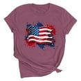 thumbnail image 3 of Busydd 4th of July Women's Tops Stylish American Flag Print Independence Day Tees Casual Round Neck Short Sleeve T Shirts for Women Comfy Summer Tops L, 3 of 7