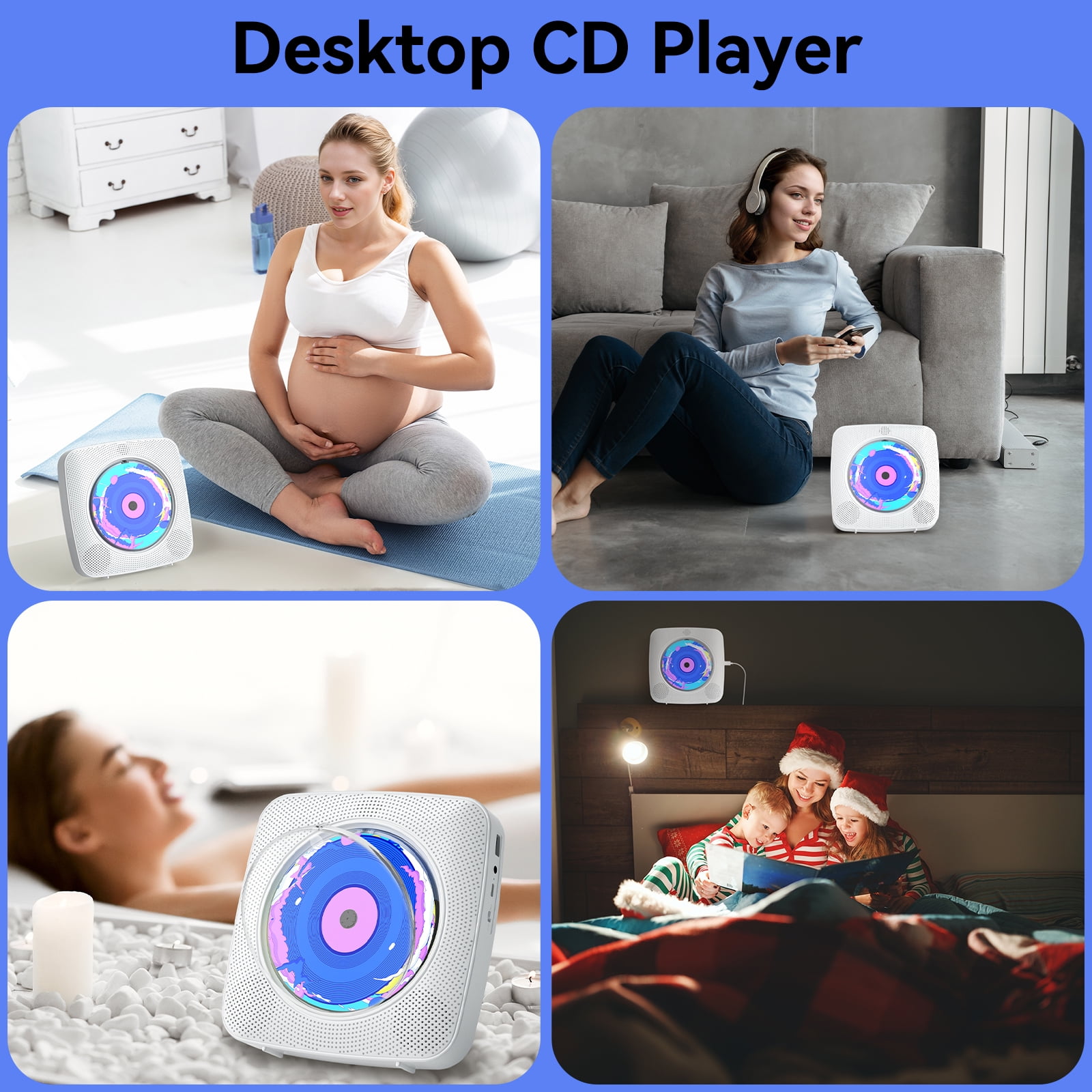 Gueray Portable CD Player with Bluetooth, Desktop CD Music Players for Home