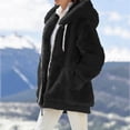 thumbnail image 4 of Fluffy Jacket Women Solid Color Coat Long Sleeve Cardigan Warm Winter Overcoat Button Down Overcoat Windproof Outer Coat, 4 of 6