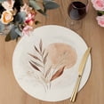 thumbnail image 3 of Beige Geometric Round 13 Inch Placemats Set of 4, Modern Abstract Art Botanical HeatResistant Non Slip Place Mats for Dining Table, Wipeable Braided Kitchen Table Mats for Housewarming, 3 of 9