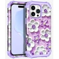 thumbnail image 2 of Casetego Phone Case for iPhone 16 Pro Max,Colorful Retro Oil Painting Print Flower Design Cute Floral Blossom Phone Cover Stylish Protective Phone Case for Girls Women,Purple, 2 of 9