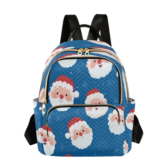 Quilted Backpack Fashion Backpack 10.23*5.11*12.59 Inch Women's Fashion Backpack Picnic Shopping Travel Out Sports backpack Cute Santa Claus Face