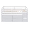 thumbnail image 5 of Churanty Twin Size Loft Bed with Retractable Writing Desk and 4 Drawers, Wooden Loft Bed with Lateral Portable Desk and Shelves, White, 5 of 9
