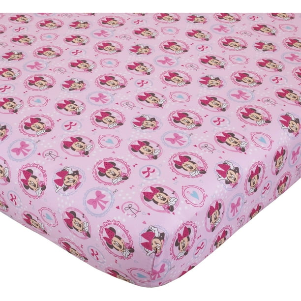 Disney Polyester Crib Sheets Minnie Bows Are Best Walmart Com