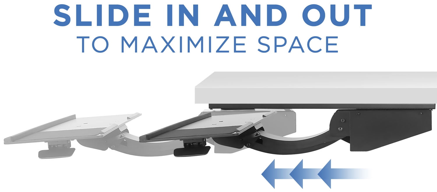 Mount-It! Sit Stand Keyboard Tray | Under Desk Keyboard and Mouse Drawer | 26.5 Inch Wide Platform