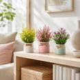 thumbnail image 5 of Bcylexb 6 Pack Artificial Potted Plants, Lifelike Faux Small Flower Arrangements with Green Leaves in Pots Fake Flowers for Desk Shelf Office Home Indoor Decor, 5 of 6