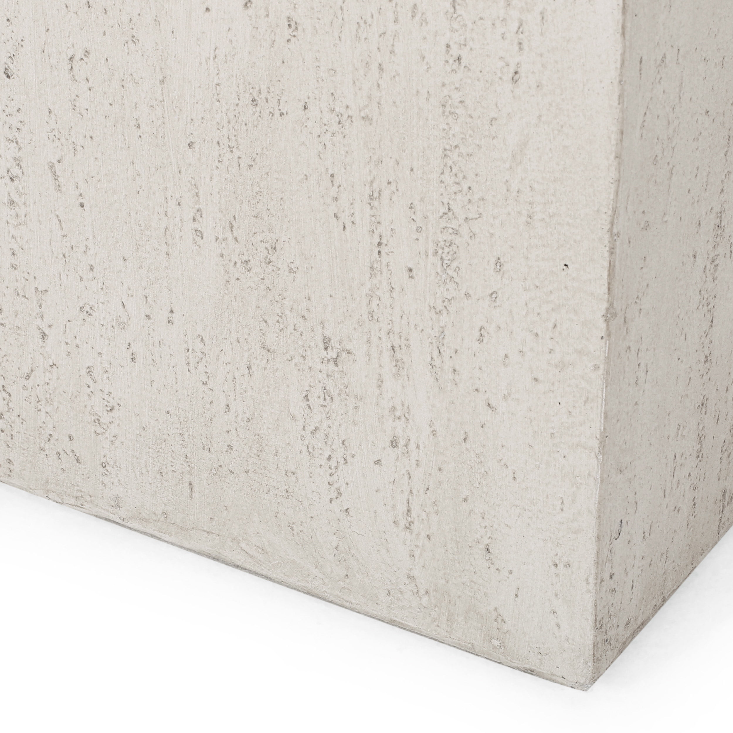 GDF Studio Fardeen Outdoor Modern Cast Stone Rectangular Planter, White Medium