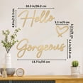 thumbnail image 3 of ESTART Hello Gorgeous Gold Metal Wall Art, Modern Farmhouse Sign for Bathroom Bedroom Decor, 3 of 9