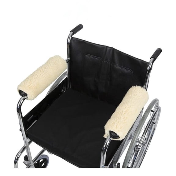 Wheelchair gloves (1 pair), detachable lambhair hand pads, suitable for standard wheelchairs, traffic chairs, and mobile scooters ( white)
