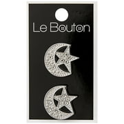 Le Bouton Silver 1" Shining Star Shank Buttons, 2 Pieces