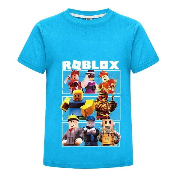 Camiseta Roblox Estilo Gamer para Niño, Playera Infantil con Personajes, Ropa Cómoda de Algodón, Ideal para Verano