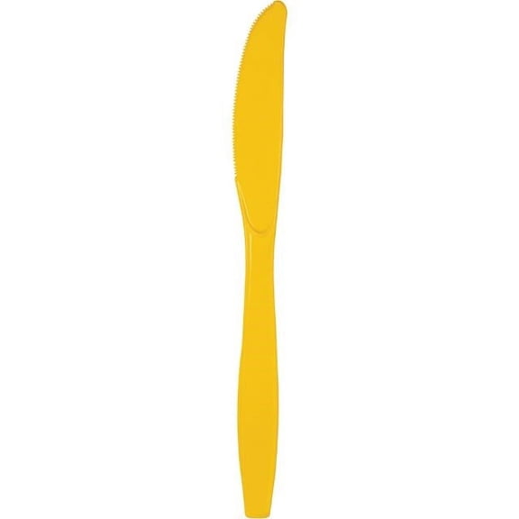 Touch of Color Premium Plastic Knives, School Bus Yellow, 24 Ct