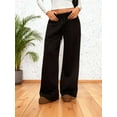 thumbnail image 4 of Deago Women's Fleece Lined Sweatpants Wide Leg Thermal Winter Warm Drawstring Baggy Sweat Pants with Pockets (Black, L), 4 of 9