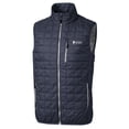 thumbnail image 2 of Men's Cutter & Buck Heathered Navy Fairleigh Dickinson Knights Big & Tall Rainier PrimaLoft Eco Full-Zip Puffer Vest, 2 of 3