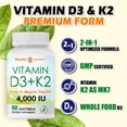 thumbnail image 2 of Vitamin D3 K2 (MK-7) 4000 IU Supplement, Supports Bone Health, Immune System and Mood, 2 of 6