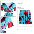 thumbnail image 3 of 2 unidades impresas vestido largo de moda profundo V cuello floral impreso lado hendidura vestido para las mujeres verde M, 3 of 3