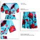 thumbnail image 3 of Vestido largo estampado de 2 piezas Vestido con abertura lateral estampado floral con cuello en V profundo de moda para mujer Verde M, 3 of 3