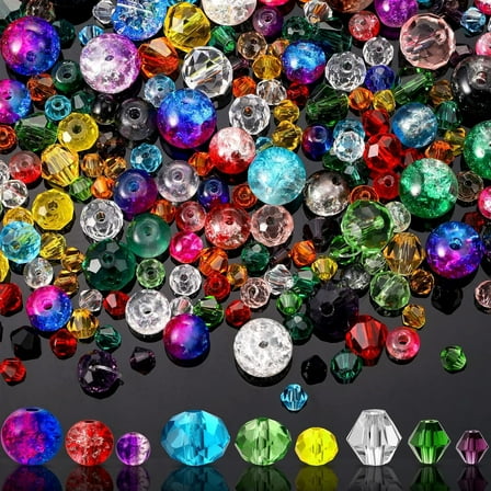 Genreen 1300 Pieces Crystal Glass Beads for Jewelry Making Suncatcher Faceted Bicone Assorted Loose Sparkly Beads for Bracelets Necklace Pendants Jewelry Making Supplies(Colorful)