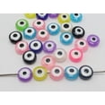 thumbnail image 2 of U8MO 100 Mixed Colour Acrylic Kabbalah Evil Eye Coin Rondelle Beads 10X5mm 8X5mm-100Pcs 11X5mm, 2 of 6