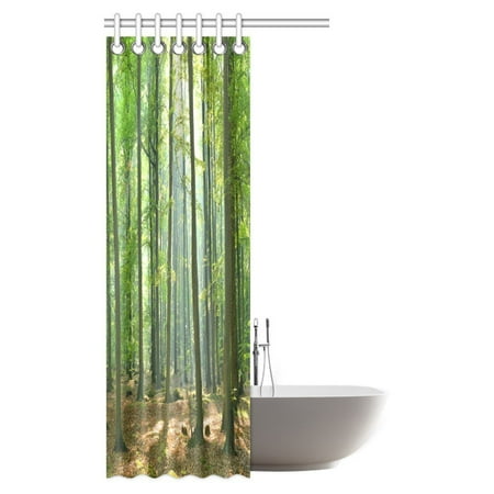Pop Tree Shower Curtain Morning In The Forest Freshness Natural Environment Magical Outdoor Set 36x72 Inch Canada Outdoor Shower Curtain, Outdoor Shower Curtain