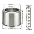 thumbnail image 6 of ZUNMOS 19 inch Smokeless Wood-Burning Fire Pit - Stainless Steel Outdoor Heater with Carry Bag, Silvery, 6 of 6