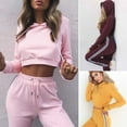 thumbnail image 1 of 2Pcs Women Ladies Tracksuit Hoodies Sweatshirt Pants Sets Sport Wear 2Suit, 1 of 5