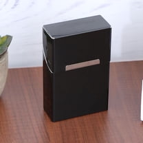ACDANC Automatic Clamshell Cigarette Case Large Capacity Magnetic Aluminum Cigarette Case (Black)