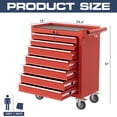 thumbnail image 6 of 7-Drawer Tool Chest,Rolling Tool Cart with Wheels,High Capacity Tool Cabinet with Locking System for Garage, Warehouse, Workshop-Red, 6 of 7
