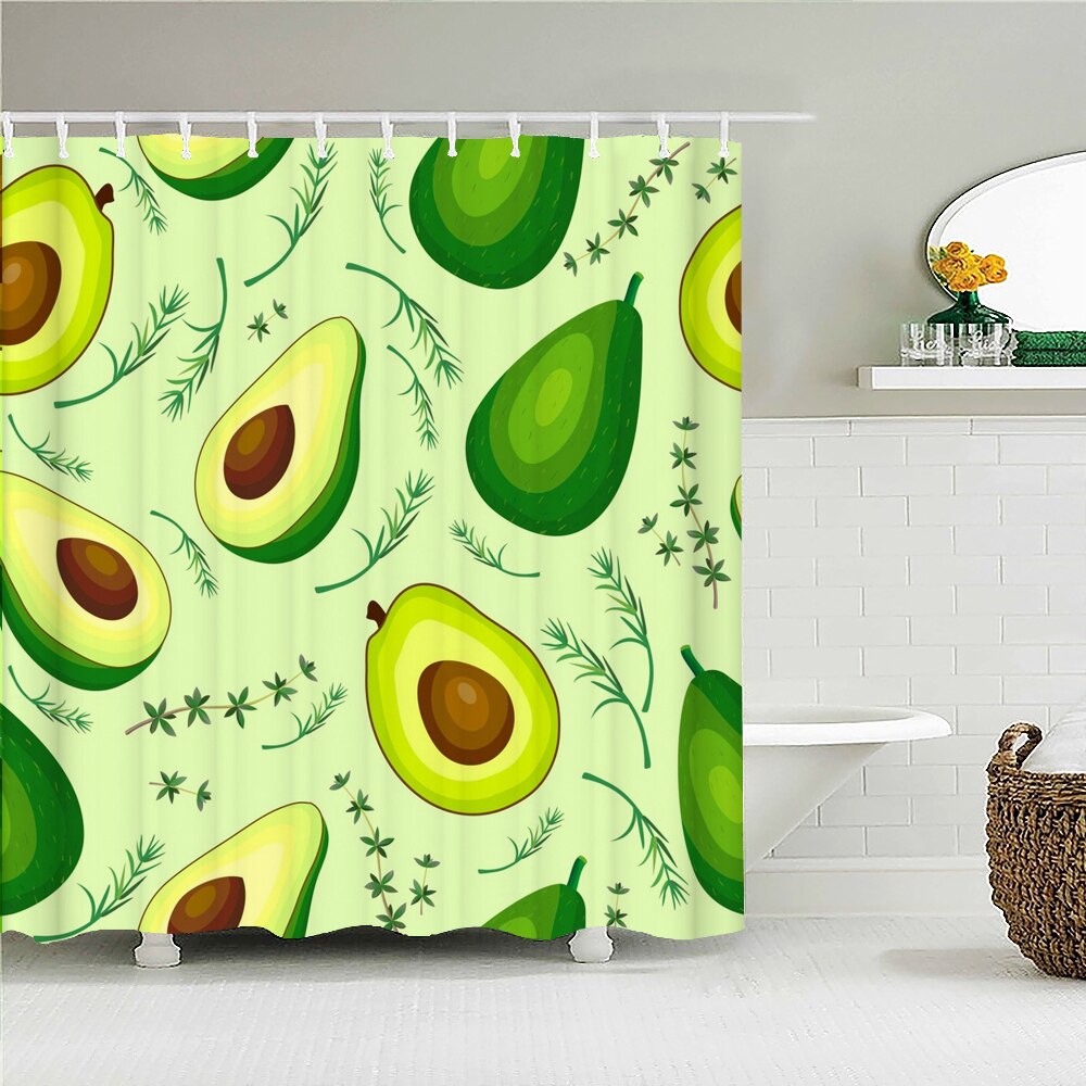 Fresh Fruit Pineapple Shower Curtain 3D Bath Screen Waterproof Fabric Bathroom Decor Large40X180