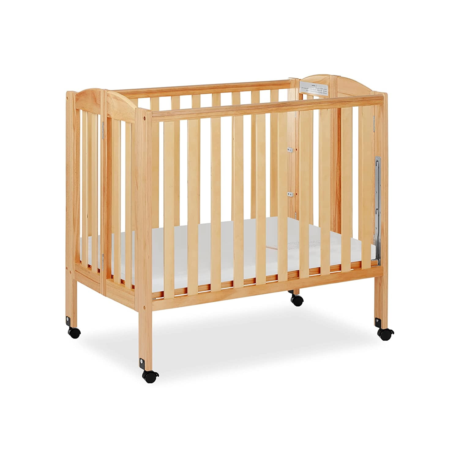 3 in 1 Portable Folding Stationary Side Crib in Steel Grey Greenguard Gold Certified Safety