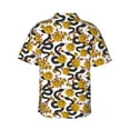 thumbnail image 3 of Uemuo Snake And Rose Printed Regular Fit Short Sleeve Casual Hawaiian Shirt for Men,Aloha shirt,Tropical shirt,Floral print shirt,Vacation Beach shirt-, 3 of 9