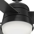 thumbnail image 3 of Hunter 52 inch Outdoor or Indoor Ceiling Fan with LED Light and Pull Chain - Black Modern Ceiling Fan, Standard Mount, 3 Blades, For Patio, Porch, Garage, or Living Room - Aker 50386, Matte Black, 3 of 15