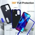 thumbnail image 2 of Allytech Rugged Case Compatible with Motorola Moto G Play (2023) with Hidden Kickstand, [Military Grade Drop Protection] Soft TPU Hard PC Bumper Non-Slip Shockproof Full Protective Case, Blue+Navy, 2 of 8