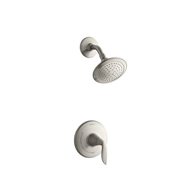 KOHLER K-TS5320-4-BN Refinia(R) Rite-Temp(R) shower valve trim with lever handle and 2.5 gpm showerhead, Vibrant Brushed Nickel