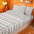 thumbnail image 3 of meiyoeat Modern Striped Art Zipper Queen Comforter Set With Fitted Sheet And 2 Pillowcases For Kids,Minimalist Geometric Line Zipper Bedding Set,Light Gray Reversible,4-Piece, 3 of 7