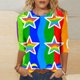 thumbnail image 1 of Xuyuer Womens Valentine T Shirts Love Heart Printed Graphic Tee Tops Spring Shirts Halloween Round Neck 3/4 Length Sleeve Graphic Tee Tops Fashion Casual Printed T-Shirt Top, 1 of 6