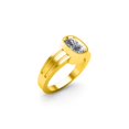 thumbnail image 2 of RKC Moissanite Cushion Cut Men's Solitaire Wedding Band Ring 14K Yellow Gold Plated 925 Silver Wt 4.70 gm Width 2.20 MM, 2 of 2